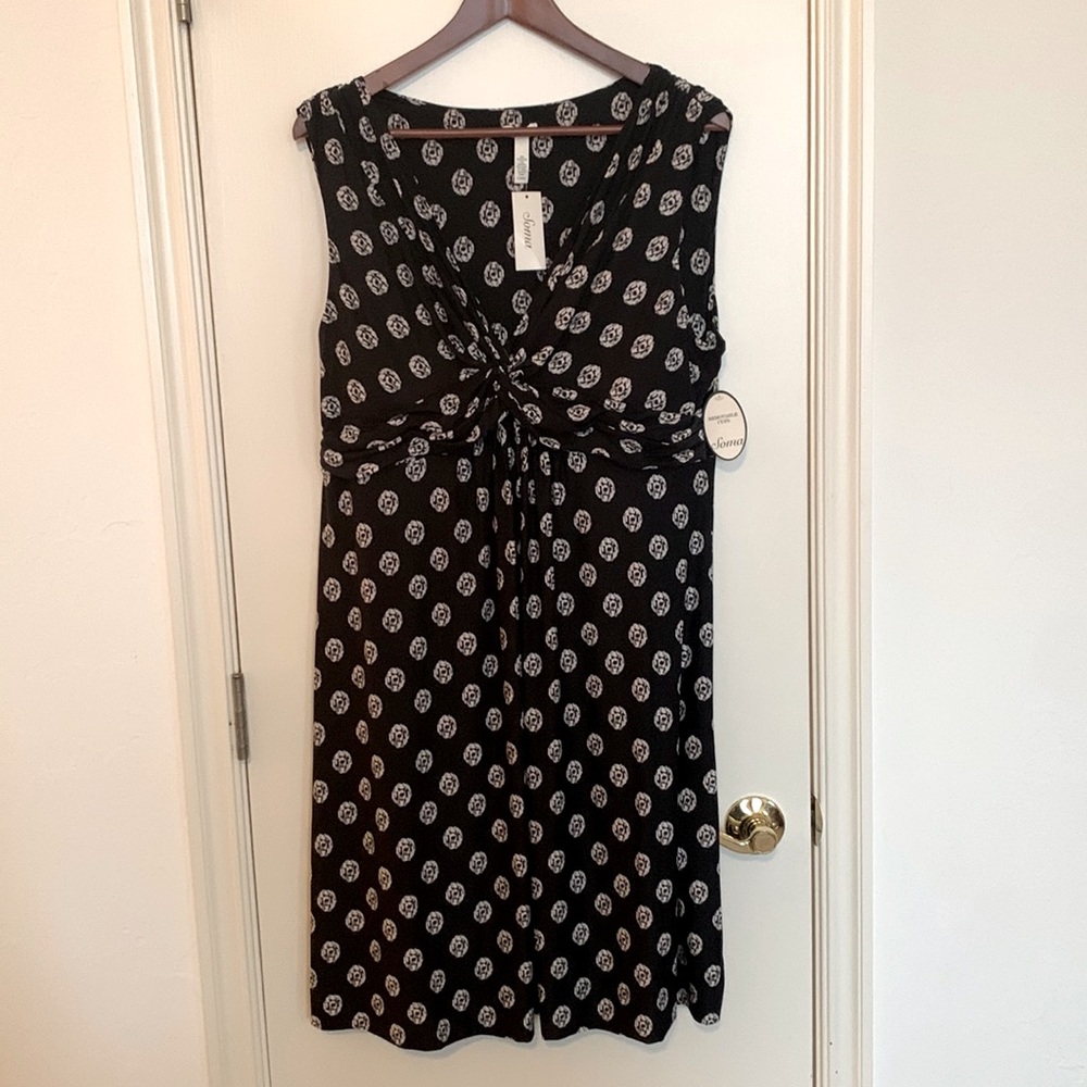 Soma black with white XL sleeveless dress NWT